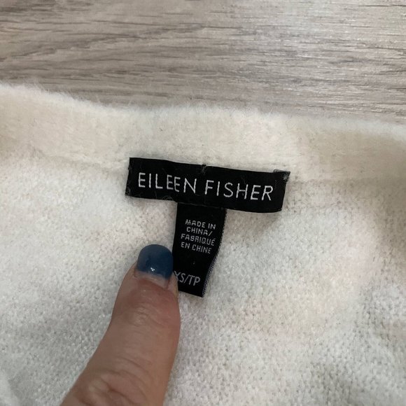 Eileen Fisher Women's Sweater Crew Neck Dropped Shoulders Pullover Cream X-Small - Picture 7 of 9